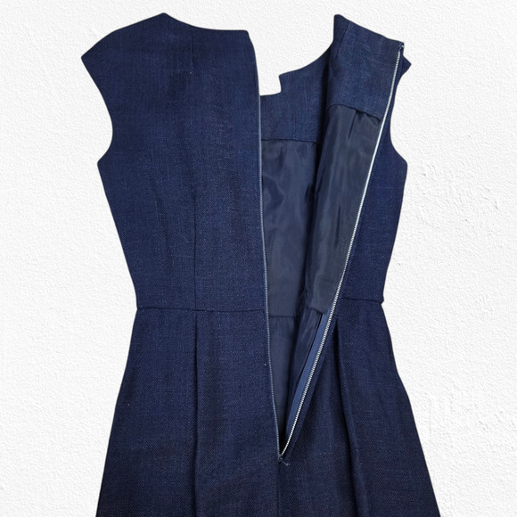 1950s Vintage Adele Simpson Navy Tweed Cape Dress – Union Made Size 6 USA - Picture 11 of 16